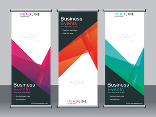 Business banner roll up set,standee banner template,Modern banner.