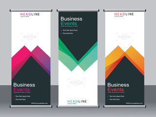 Business banner roll up set,standee banner template,Modern banner.