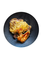 chicken fried meat baked grill Menu serving size. food background top copy space healthy eating keto or paleo diet