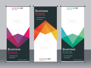 Business banner roll up set,standee banner template,Modern banner.