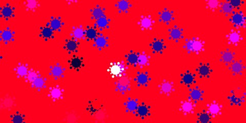 Light purple, pink vector texture with disease symbols.