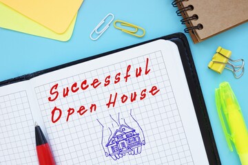 Financial concept meaning Successful Open House with phrase on the page.