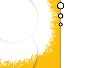 Yellow background with blotches and circles.