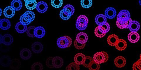 Dark blue, red vector template with flu signs.