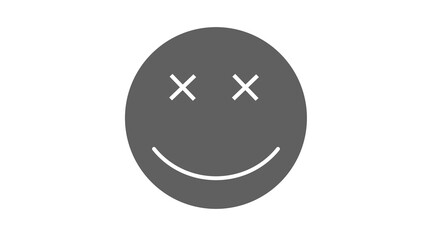 Crazy emoticon. Icon of mad smile 