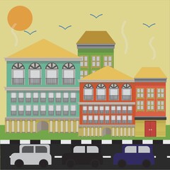 apartment buildings beside road