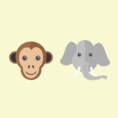monkey and elephant
