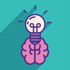 human brain with bulb