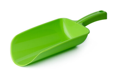 New plastic household scoop isolated on white