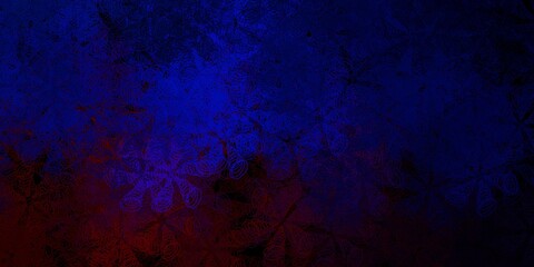 Dark blue, red vector background with spots.