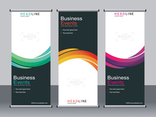 Business banner roll up set,standee banner template,Modern banner.