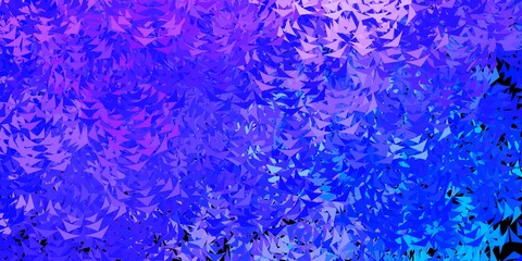 Dark blue, red vector backdrop with lines, triangles.