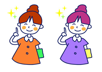 女性の事務的なイラスト