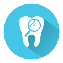tooth with magnifying glass