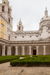 Palace of Mafra, Portugal. History landmark in cloud day