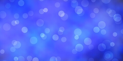 Dark BLUE vector backdrop with circles. Modern abstract illustration with colorful circle shapes. New template for your brand book.