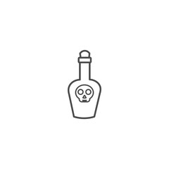 poison bottle isolated line icon for web and mobile