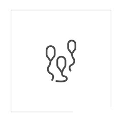 Sperm, Spermatozoa isolated line icon for web and mobile