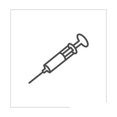 Syringe, injection isolated line icon for web and mobile