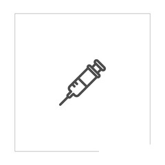 Syringe, injection isolated line icon for web and mobile