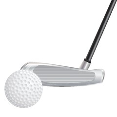 golf ball and club