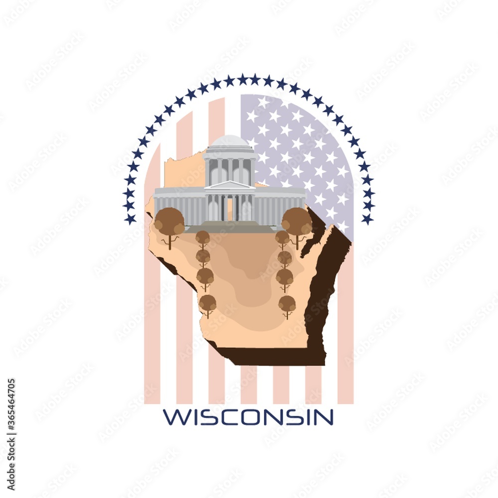 Poster map of wisconsin state