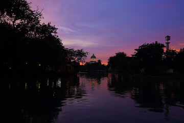 sunset over the river