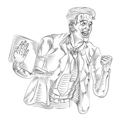 drawing of a successful businessman