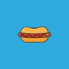 Hot Dog vector illustration for Hot Dog Day on July 22. Fast Food symbol.