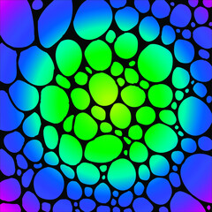 Abstract cluster of rainbow circles