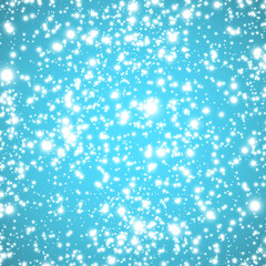 Falling snow on a blue background