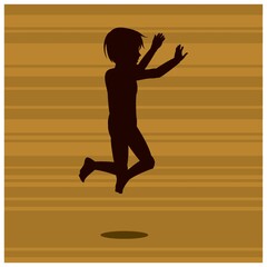 Fototapeta na wymiar silhouette of boy jumping