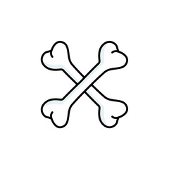 Two bones isolated on white background. Vector illustration
