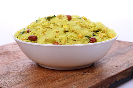 Indian Traditional Spicy And Sweet Mixture Namkeen Also Know as Chivda, Farsan, Namkin, Chiwada, or nylon chevdo 