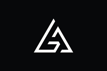 Minimal Innovative Initial GD logo and DG logo. Letter AG LOGO AND GA LOGO creative elegant Monogram. Premium Business logo icon. White color on black background