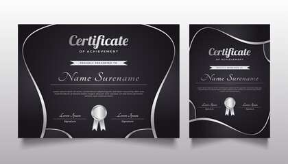 Elegant Black and Silver Certificate Template