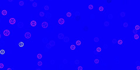 Light Pink, Blue vector texture with religion symbols.