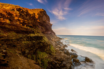 Hiking along Pacific Rim in Royal National Park of Australia