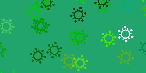 Light blue, yellow vector pattern with coronavirus elements.