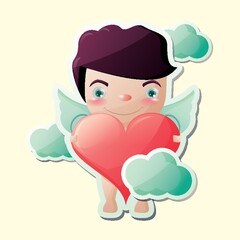 cupid holding heart