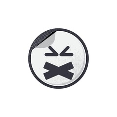 emoticon with taped mouth
