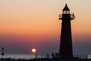 lighthouse at sunset