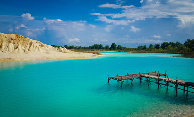 An abandoned sand mining become lake