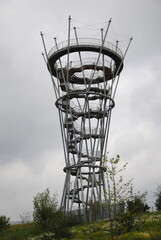 Kempen tower in Spoorpark (Railway Park),  a beautiful new park created in 2019  in Tilburg, North Brabant, The Netherlands