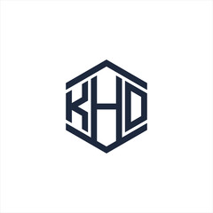 Letter KHD logo with hexagon style monogram. modern vector illustration.