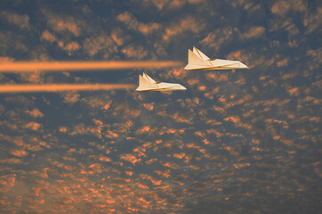 Two high speed jets in scintillation golden flake clouds