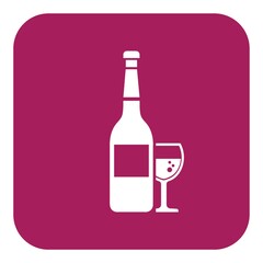 bottle of wine with glass