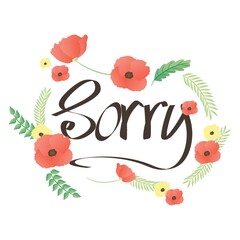 sorry card with flowers