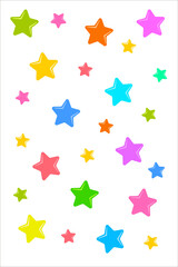 Fototapeta na wymiar A set of multi-colored stars of gentle shades. Colorful vector