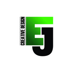 Letter EJ simple logo design vector